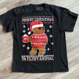Kid's Merry Christmas Black T-shirt